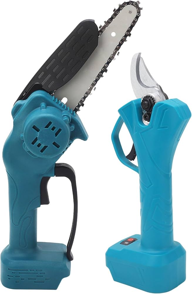 SET JARDINERO- CORTACESPED-TIJERA-MOTOSIERRA ( 3 PZ/ 2 BATERIAS DE 48V