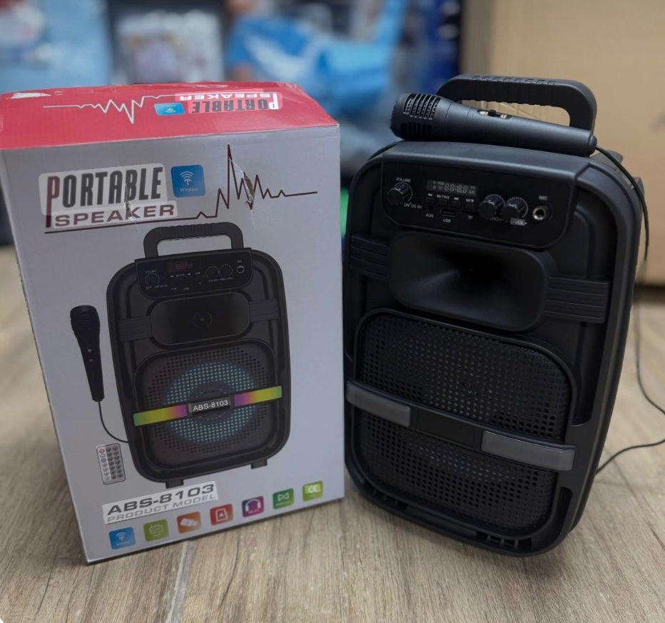 🔊🎤 BOCINA 8” WIRELESS SPEAKER CON MICRÓFONO🔥