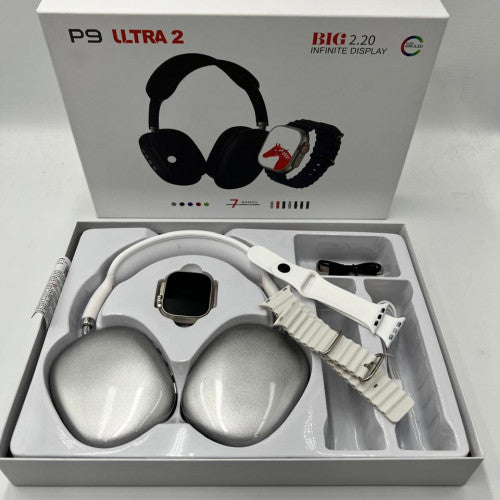 RELOJ P9 ULTRA SMARTWATCH GRIS 2 CORREAS